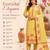 Yellow cotton printed kurta set for women with dupatta and pant