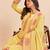 Yellow cotton printed kurta set for women with dupatta and pant