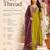 Olive silk blend embroidered kurta set for women with pant and dupatta
