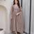 Cream silk blend embroidered kurta set for women with pant and dupatta