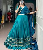 chanderi lehenga choli set for navratri- full stitched free size