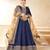Blue Taffeta Silk Butti Anarkali Suit