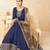 Blue Taffeta Silk Butti Anarkali Suit