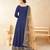 Blue Taffeta Silk Butti Anarkali Suit