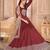marron Taffeta Silk Butti Anarkali Suit