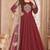 marron Taffeta Silk Butti Anarkali Suit