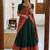  Green Traditional Lehenga Choli Set Featuring Intricate Purple and Gold Zari Detailing