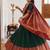  Green Traditional Lehenga Choli Set Featuring Intricate Purple and Gold Zari Detailing