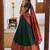  Green Traditional Lehenga Choli Set Featuring Intricate Purple and Gold Zari Detailing