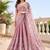 Luxury dusty mauve fendi silk embroidered saree for wedding reception bridal & festive wear