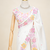 White multicolour thread & sequin floral embroidered chinon silk designer saree with unstitched blouse