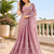 Luxury dusty mauve fendi silk embroidered saree for wedding reception bridal & festive wear