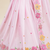 Pink multicolour thread & sequin floral embroidered chinon silk designer saree with unstitched blouse