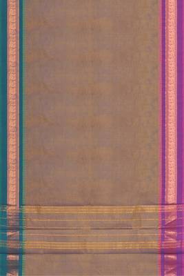 Rose taupe & royal magenta chettinad cotton saree with running blouse 6