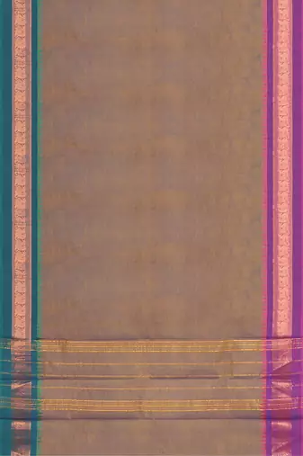 Rose taupe & royal magenta chettinad cotton saree with running blouse