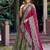 green art silk floral printed navratri lehenga choli