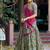 green art silk floral printed navratri lehenga choli