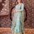 blue satin embroidered traditional lehenga-choli