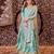 blue satin embroidered traditional lehenga-choli