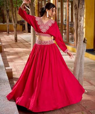pink silk blend embroidered fashion lehenga-choli 2