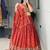 orange silk blend embroidered traditional lehenga-choli