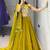 dark yellow silk blend plain traditional lehenga-choli