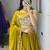 dark yellow silk blend plain traditional lehenga-choli