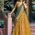 mustard art silk floral print navratri lehenga choli