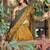 mustard art silk floral print navratri lehenga choli