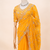 Yellow  silver bead & sequin embroidered fendi silk designer saree with unstitched blouse for wedding & party wear
