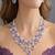 Lavender Amethyst Pear-Cut Necklace Earring Set | Silver Finish Bridal Jewelry