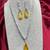 Yellow Teardrop Crystal Necklace Earrings Set | Silver Bridal Jewelry