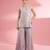 Dull pink georgette sharara cape set with thread and sequin work