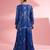 Royal blue  georgette sharara  set with thread and sequin work