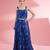 Royal blue  georgette sharara  set with thread and sequin work