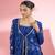 Royal blue  georgette sharara  set with thread and sequin work