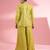 Lime green  georgette sharara  set with thread and sequin work