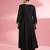 Black katan silk anarkali sharara set with hand embroidery