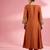 Rust katan silk hand embroidered kurta set