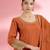 Rust katan silk hand embroidered kurta set