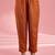 Rust katan silk hand embroidered kurta set