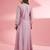 Pink katan silk hand embroidered kurta set