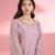 Pink katan silk hand embroidered kurta set
