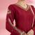 Maroon  katan silk hand embroidered kurta set