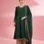 Dark green   katan silk hand embroidered kurta set
