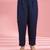 Dark blue katan silk hand embroidered kurta set