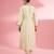 Light beige  katan silk hand embroidered kurta set