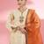 Light beige  katan silk hand embroidered kurta set