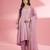 Pink  katan silk hand embroidered kurta set