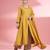 Mustard  katan silk anarkali pant  set with hand embroidery